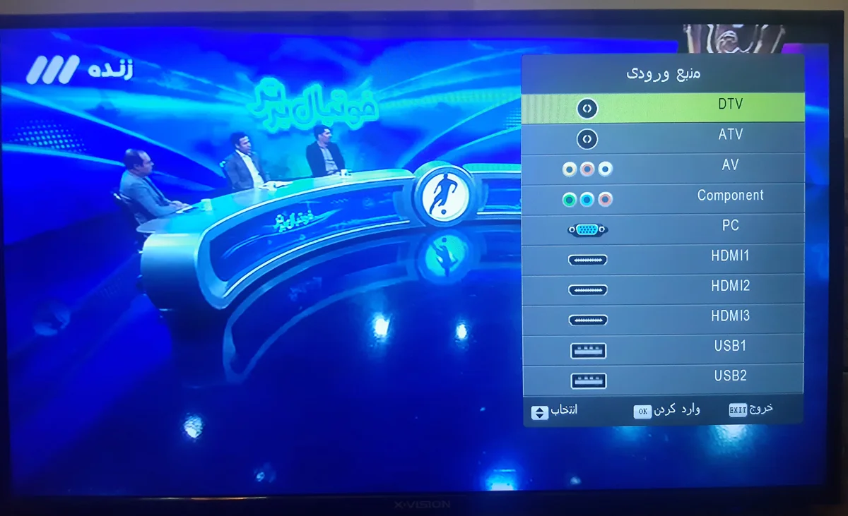 تنظیمات خود تلویزیون برای اتصال به لپ تاپ